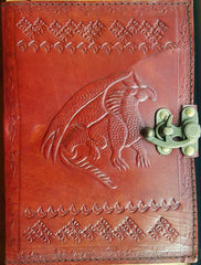 Single Dragon leather blank book w/ latch