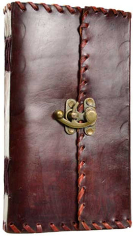 1842 Poetry leather blank book w/ latch