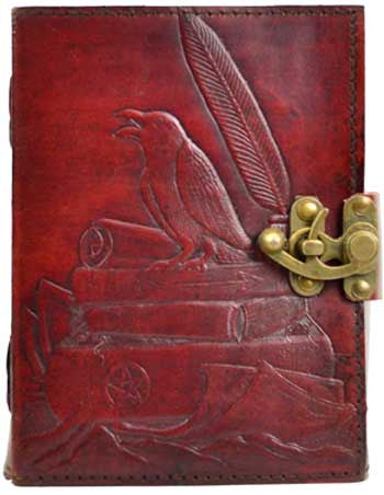 Raven leather blank book w/ latch