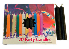 1/2" Black Chime Candle 20 pack