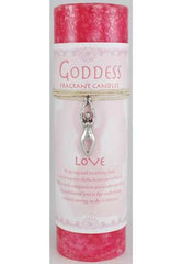 Love Pillar Candle with Goddess Necklace