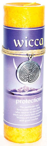Protection Pillar Candle with Ritual Necklace