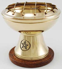 Pentagram Screen Burner brass W/ coaster