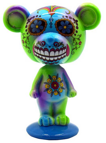 5 1/2" Blue/ Green Day of the Dead bobble head